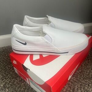 Brand New Nike Court Legacy Slip On Shoes 11 Men White Sneakers NEW DA2754 101